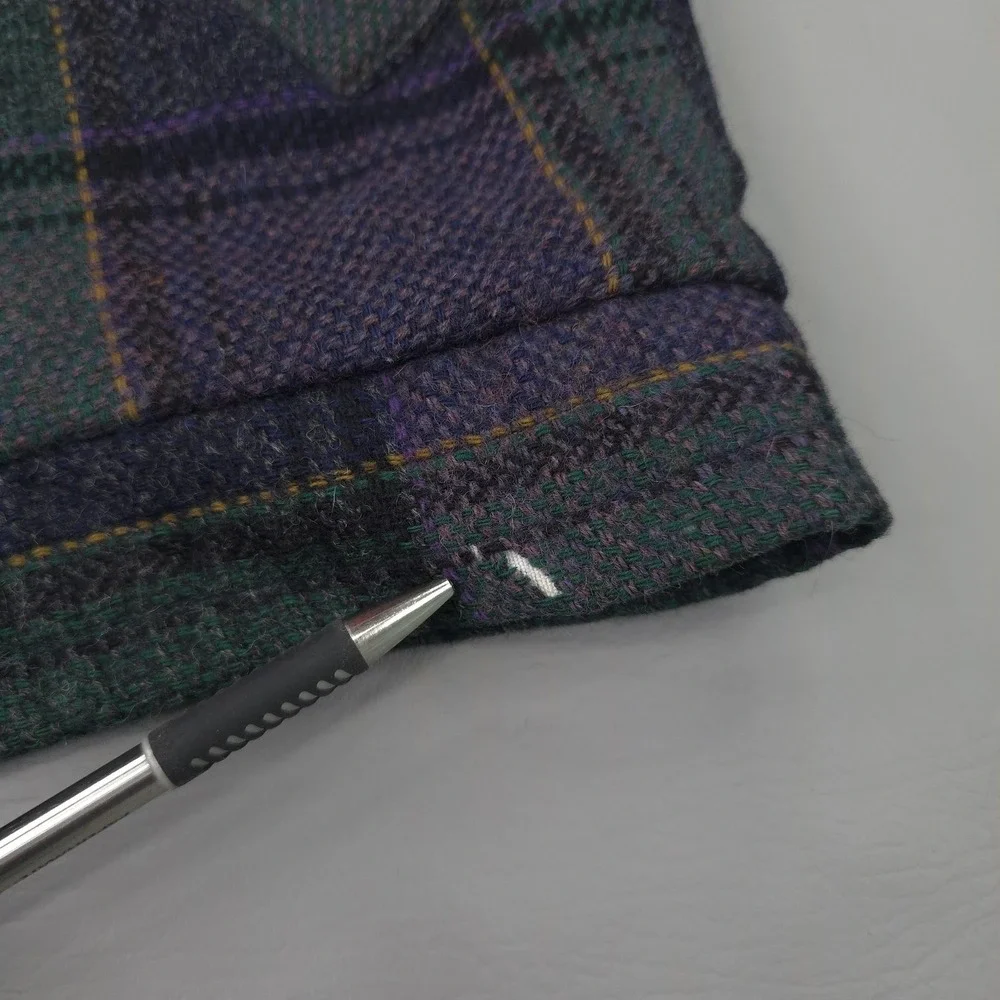 Colours By Alexander Julian Jacket Mens Medium Green Plaid Wool Bomber Lined